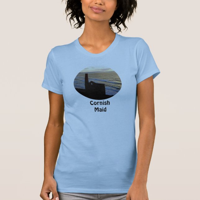 T-shirts Mina de lata Cornish Cornualha da empregada (Frente)