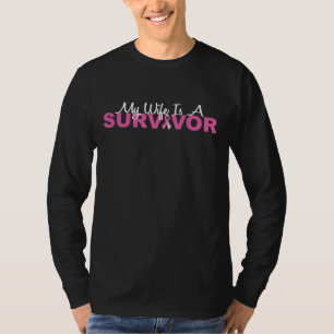 T-shirts Minha esposa é um sobrevivente (a fita cor-de-ros