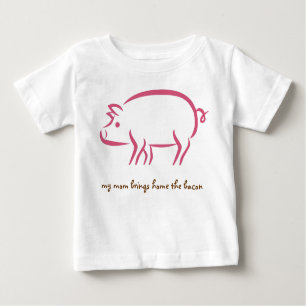 T-shirts minha mãe traz para casa o bacon, mães de trabalho
