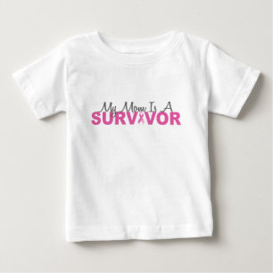 T-shirts Minha mamã é um sobrevivente (a fita cor-de-rosa