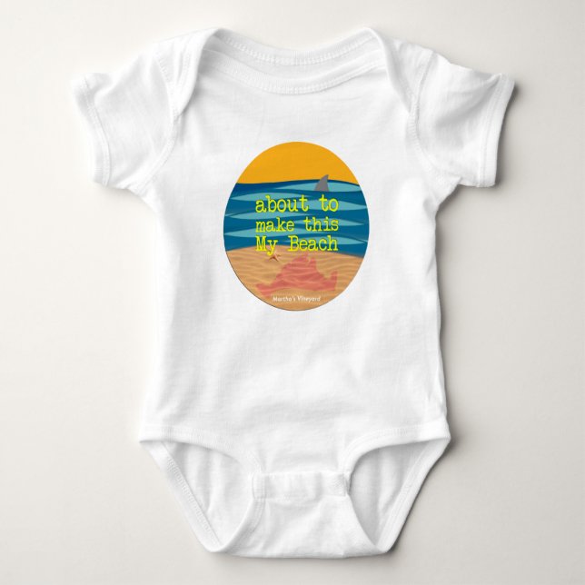T-shirts Minha praia - O Bebê da Martha's Vineyard Romper (Frente)