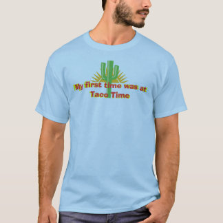 T-shirts Minha primeira vez realizava-se no tempo do Taco