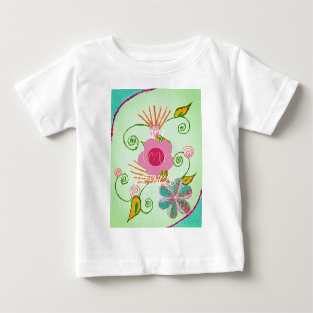 T-shirts Minha XOXO Pequena Princesa Floral Impressão (Frente)