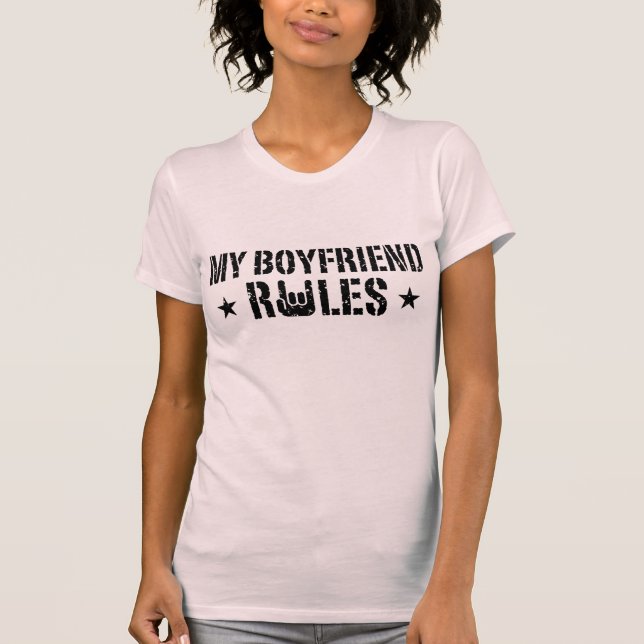 T-shirts Minhas Regras de Namorado (Frente)