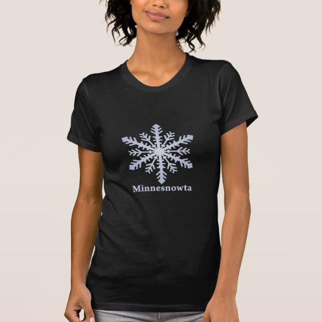 T-shirts Minnesnowta Blue Snowflake (Frente)