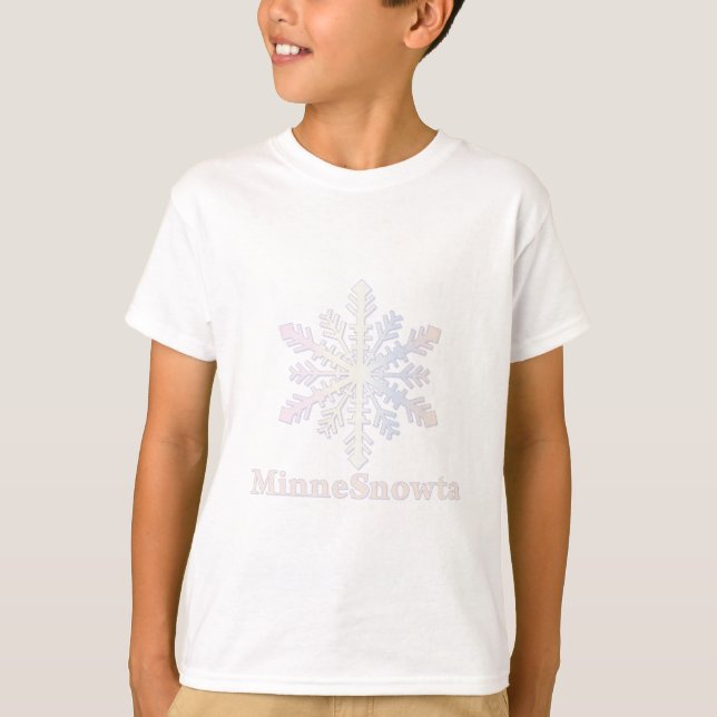T-shirts MinneSnowta com Floco de Neve (Frente)