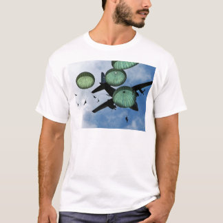T-shirts Missão maciça do salto, pára-quedas, exército de