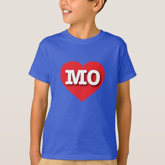 T-shirts Missouri Red Heart - Eu amo MO (Frente)