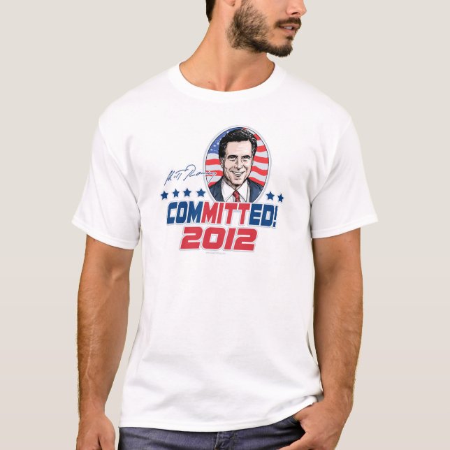 T-shirts Mitt Romney cometeu a engrenagem 2012 (Frente)