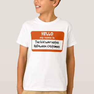 T-shirts Miúdo que deia o Nametag dos trajes do Dia das