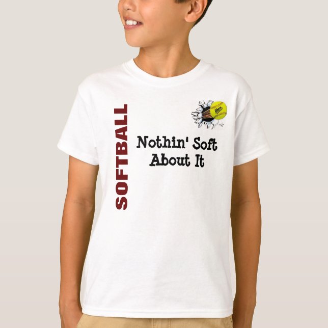 T-shirts MIÚDOS Nothin macio sobre o softball (Frente)