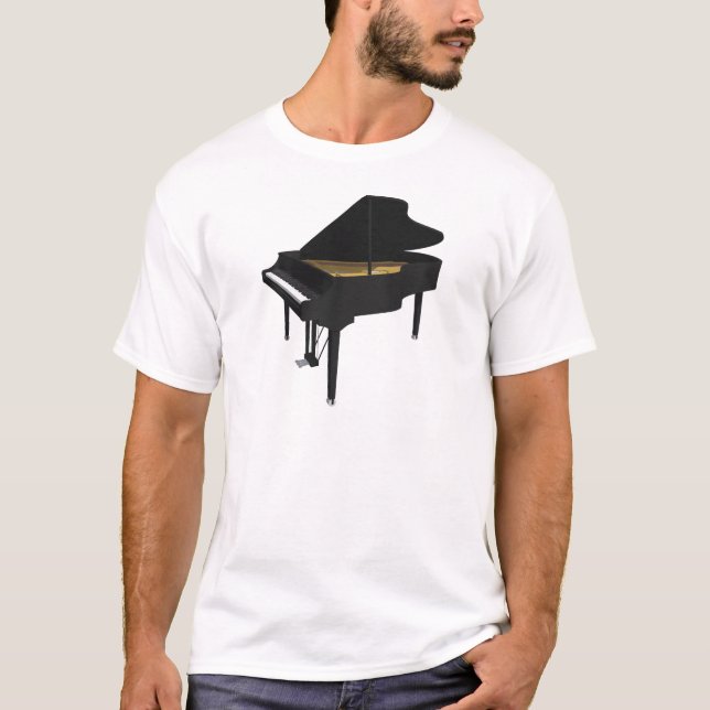 T-shirts  Modelo 3D:Grande Piano Preto: (Frente)