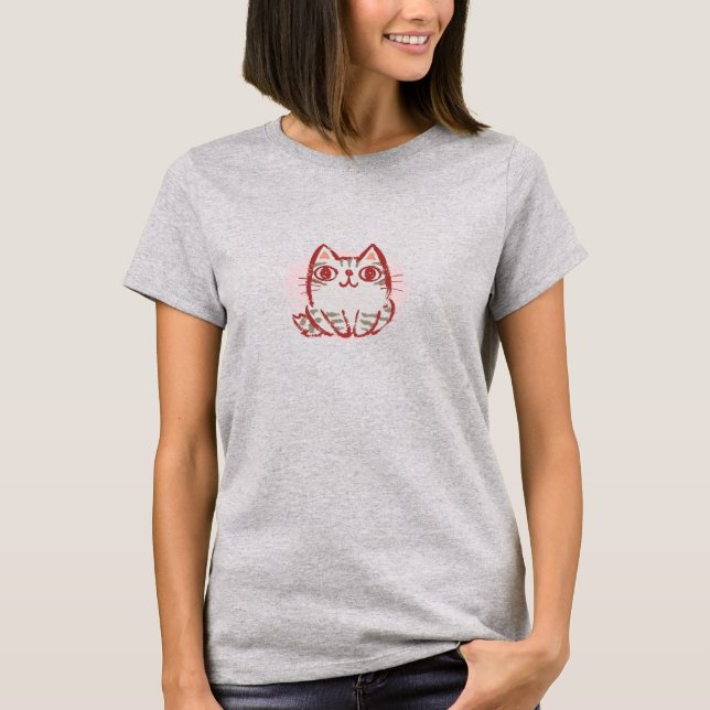 T-shirts modelo de gato 1 (Frente)
