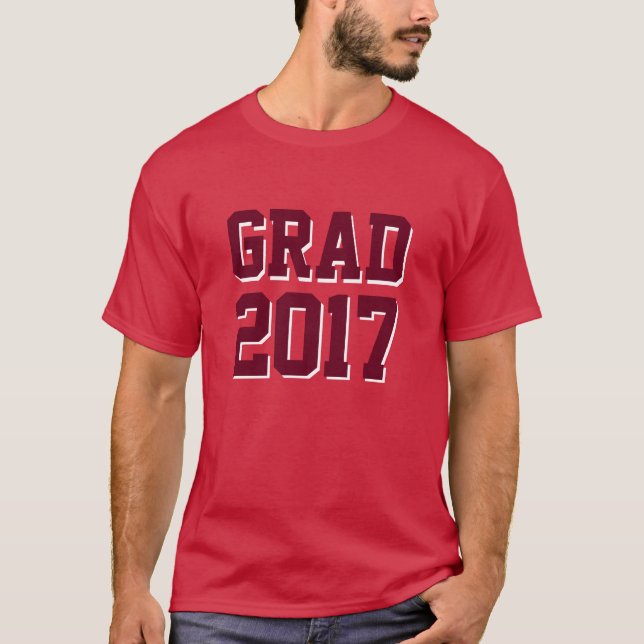 T-shirts Modelo original e Formando ano Classe de 2017 (Frente)