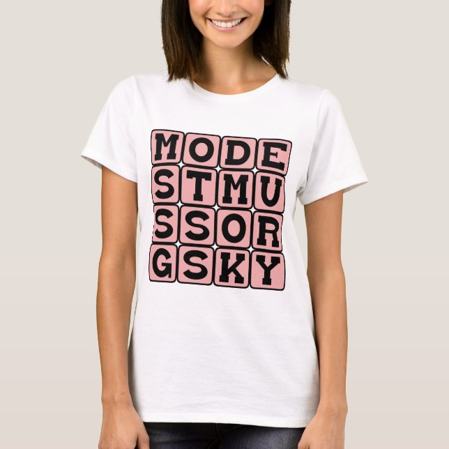 T-shirts Modest Mussorgsky, compositor russo (Frente)