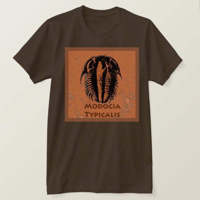 T-shirts Modocia Typicalis Fóssil Trilobita (Frente do Design)