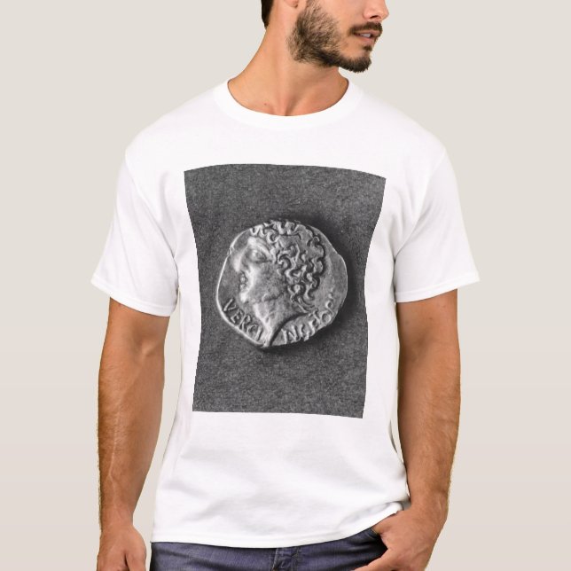 T-shirts Moeda que carrega a efígie de Vercingetorix (Frente)