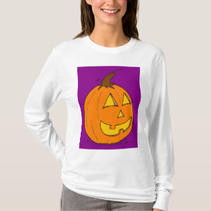 T-shirts Mole de Abóbora Roxo Feminino com Capuz