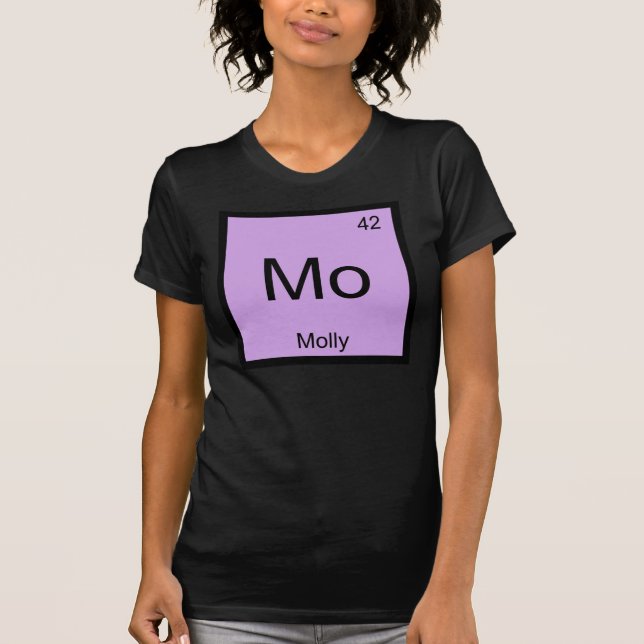 T-shirts Molly Name Chemistry Elemento Periódico (Frente)