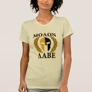 T-shirts Molon Labe Spartan Mask Laurels Beige Decor