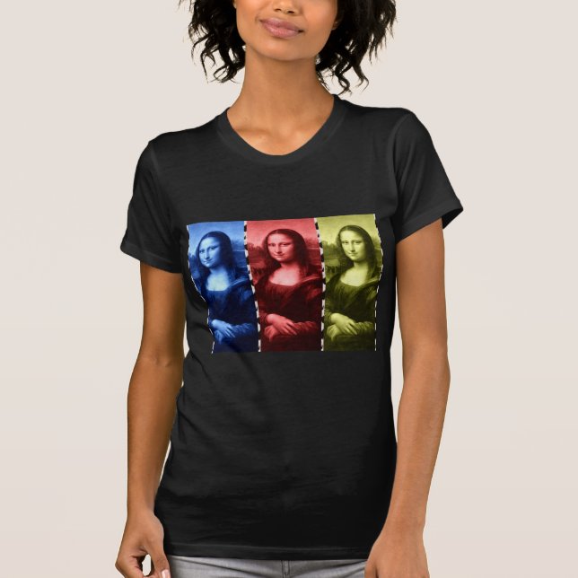T-shirts Mona Lisa Animal Imprime Cores Primárias (Frente)