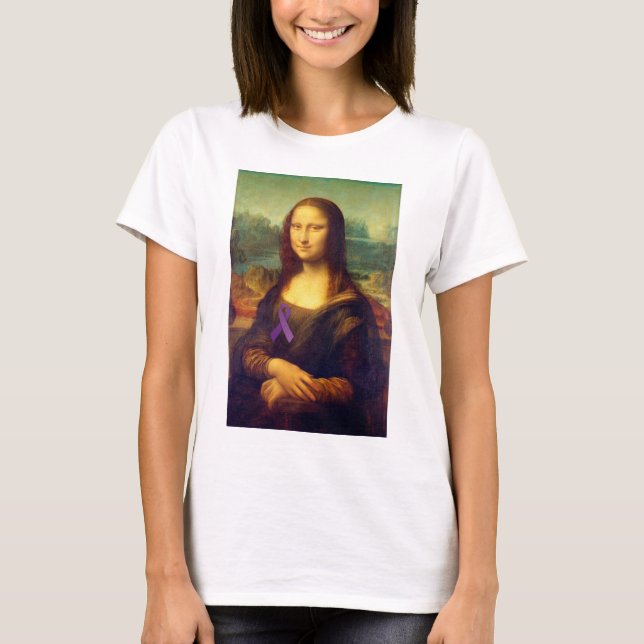 T-shirts Mona Lisa Com Fita Roxa (Frente)