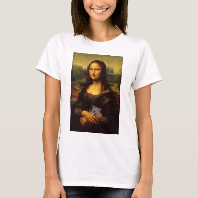 T-shirts Mona Lisa Com Hamster (Frente)