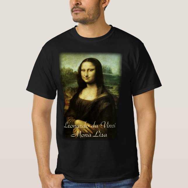 T-shirts Mona Lisa de Leonardo da Vinci, Arte Renascentista (Frente)
