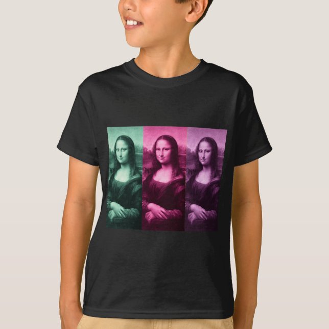 T-shirts Mona Lisa Green Pink Purple (Frente)