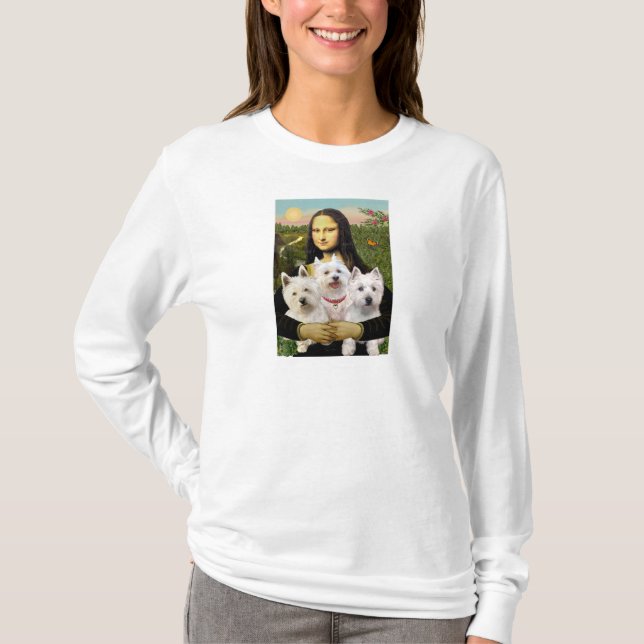 T-shirts Mona Lisa - Westies (três) (Frente)