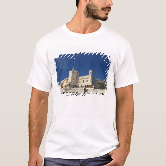 T-shirts Mônaco, Cote d'Azur, Palácio do Príncipe. (Frente)