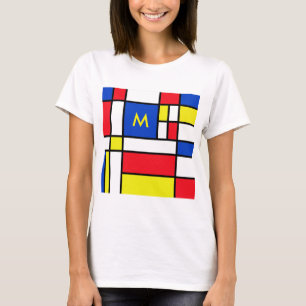 T-shirts Mondrian inspirou a arte abstracta do design