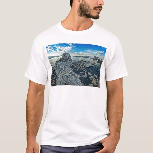 T-shirts Mono azuis do lago (Frente)