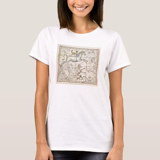 T-shirts Monoceros, "de um atlas celestial", bar. em 1822 (Frente)