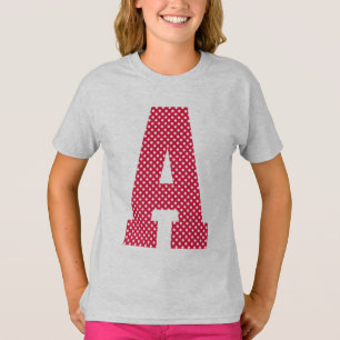 T-shirts Monograma de Bolinhas Vermelhas e Brancas