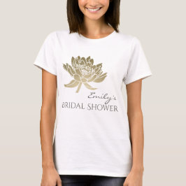T-SHIRTS MONOGRAMA DE CHÁ DE PANELA DE LOTUS DOURADO E GLAM