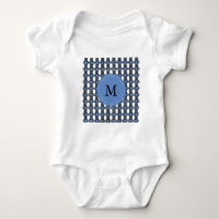 Monograma de padrão de Abstrato azul personalizado