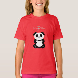 T-shirts Monograma de Urso de Panda de Bebê Bonito