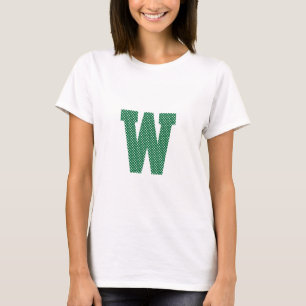 T-shirts Monograma verde e branco das bolinhas