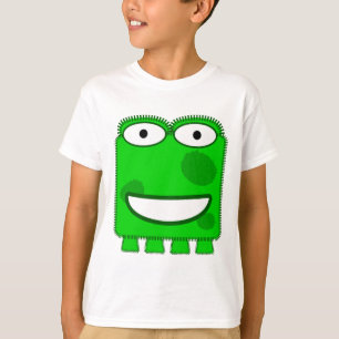 T-shirts Monstro bonito dos desenhos animados do verde