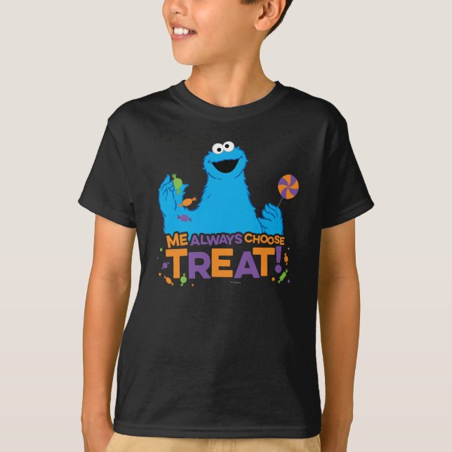 T-shirts Monstro das Bolachas - Eu sempre escolho guloseima (Frente)
