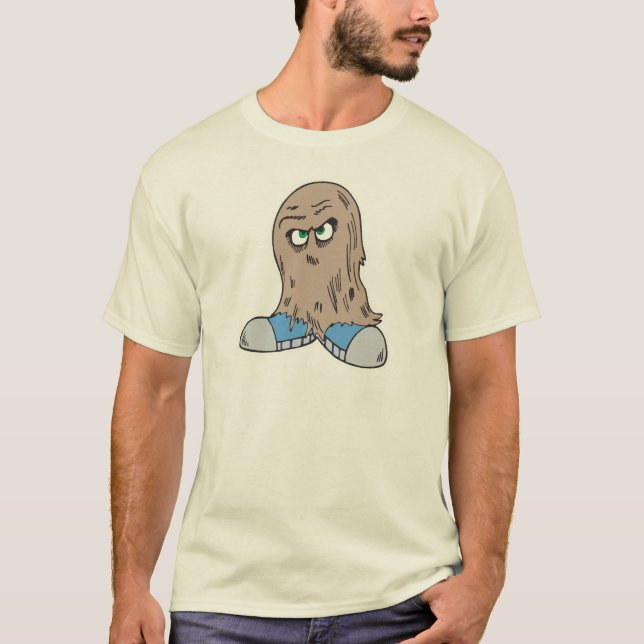 T-shirts monstro de cabelo engraçado com sapatos (Frente)