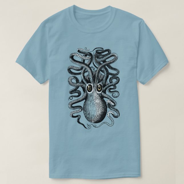 T-shirts Monstro de mar do polvo (Frente do Design)