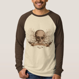 T-shirts Montagem do crânio - bronze