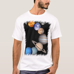 T-shirts Montagem do Sistema Solar Fotos de Planetas JPL