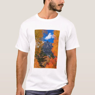 T-shirts Montanha emoldurada na folhagem de outono, CA