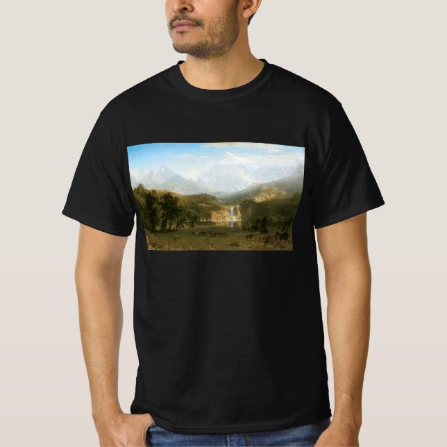 T-shirts Montanhas Rochosas, Pico Lander de Albert Bierstad (Frente)