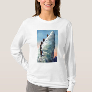 T-shirts Montanhistas de montanha que tentam ascensão um