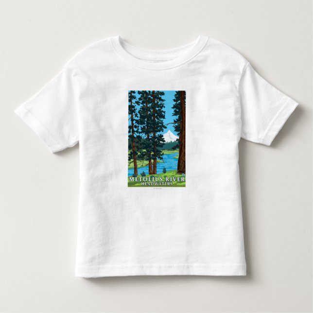 T-shirts Montante do rio de Metolius, Oregon (Frente)