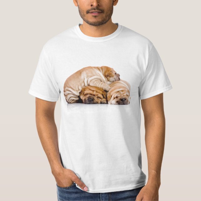 T-shirts Monte do filhote de cachorro de Shar Pei (Frente)